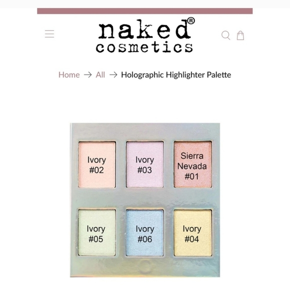 Naked Cosmetics Holographic Highlighter Palette Makeup Face Glow Shimmer NIB - Picture 2 of 5